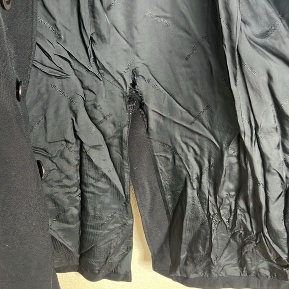 Versace Classic Black Men's Coat size XL (frayed sleeve) - Picture 9 of 9